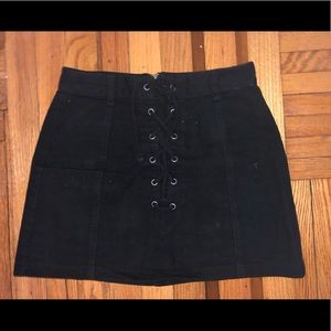 Lace-up mini skirt